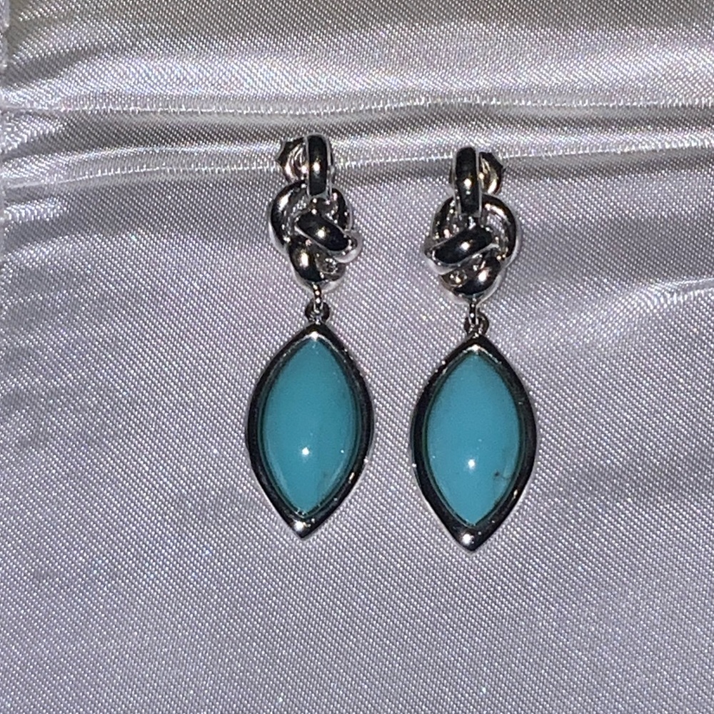 Carolyn Pollack ? 925 Silver and Turquoise Drop Earrings - Like New